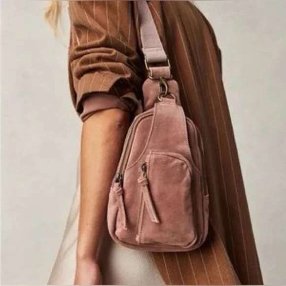 Free people Hudson sling bag dusty mauve pink new without tags never used - Picture 4 of 15